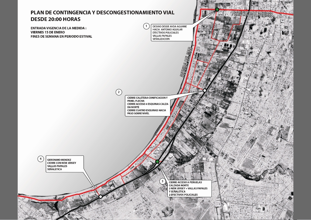 Definen Plan de Contingencia y Descongestionamiento Vial para la Avenida del Mar y Costanera